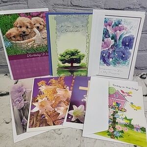 Assorted Greeting Cards Easter Birthday Christian Lot Of 7 With Envelopes